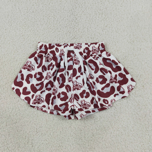 Baby Girls Kids Leopard Dogs Team Yoga Active Ruffle Shorts Bottom RTS