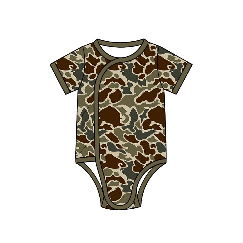 ( Moq 5 ) Preorder Baby Boys Infant Short Sleeves Romper Camo Clothes