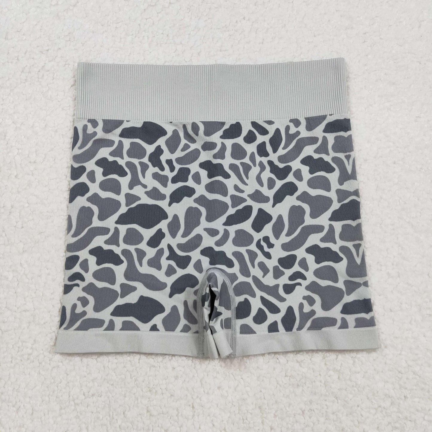 Adult Woman Grey Camo Knitted Yoga Shorts Bottom  RTS