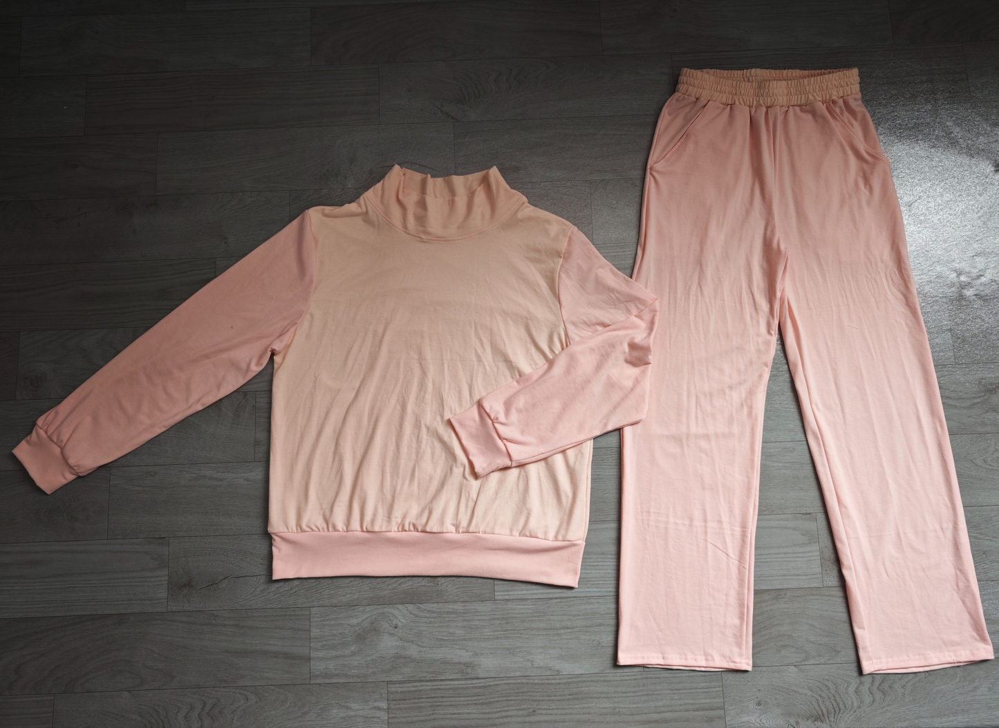 ( No moq ) Preorder Adult Women Long Sleeves Pink Shirt Pockets Pants Cotton Set Clothes