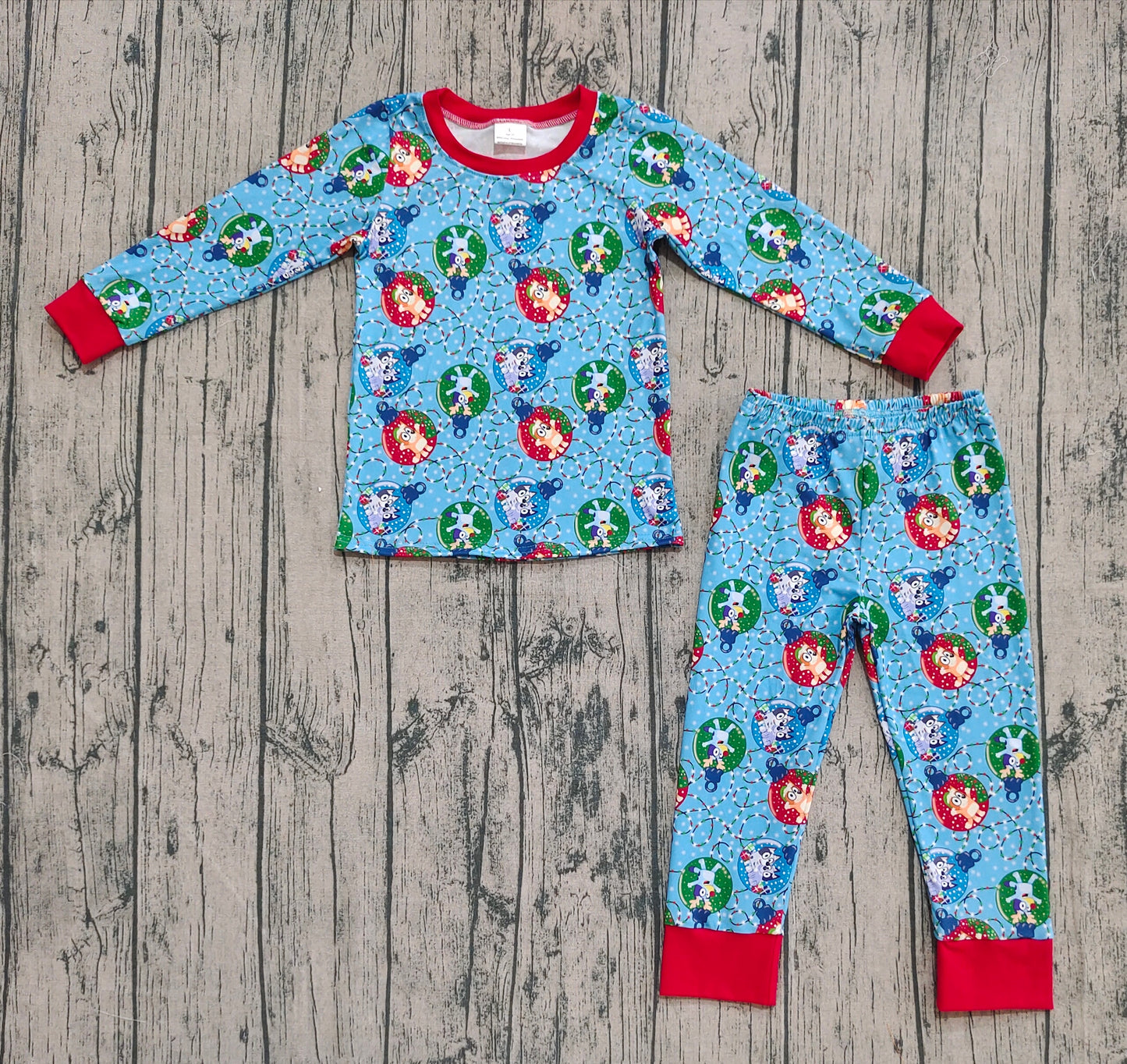 Baby Boy Long Sleeves Christmas Dogs Shirt Pants Pajamas Clothes Set RTS