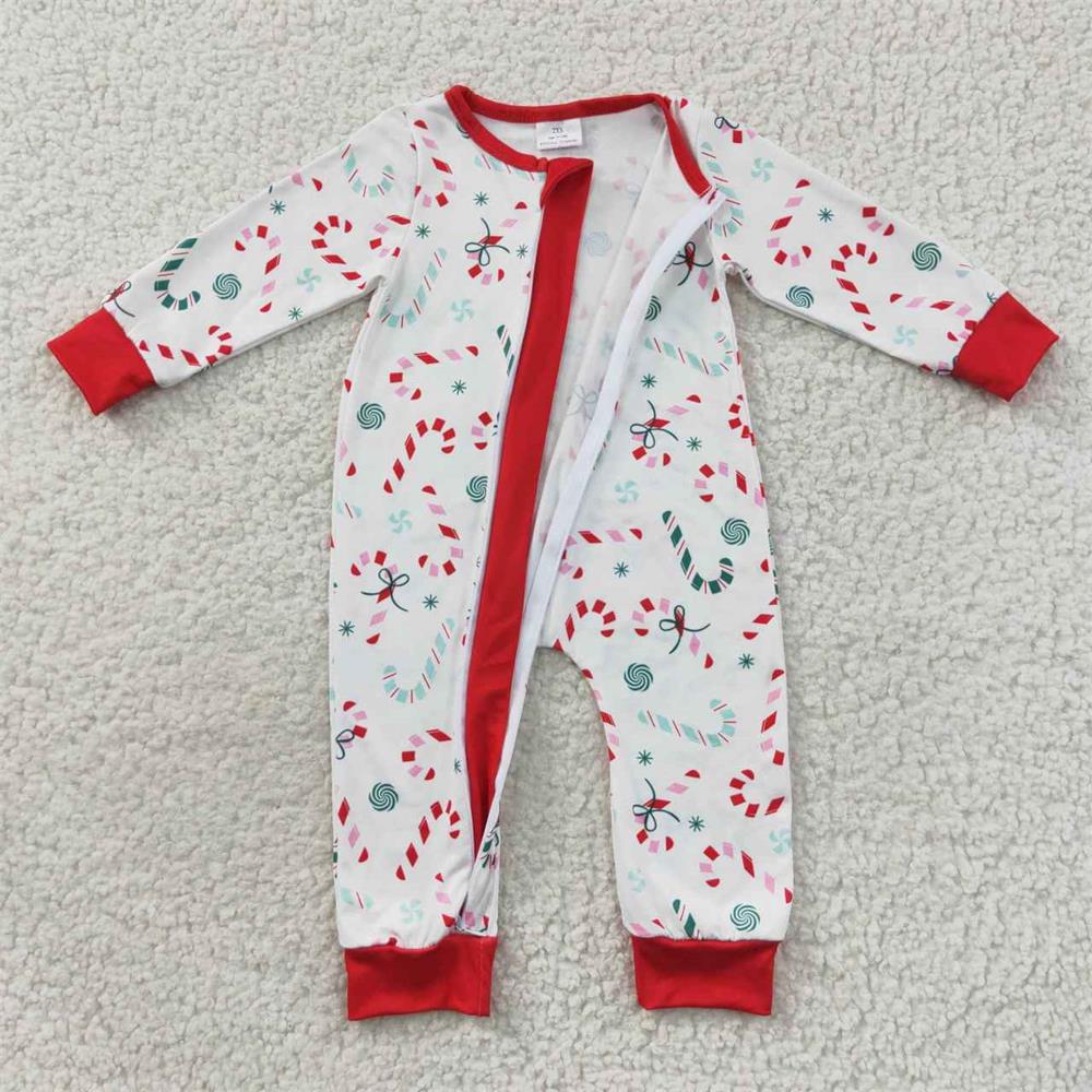 Baby Boy Girl Adult Women Christmas Candy Cane Sibling Family Romper Pajamas Clothes Set RTS