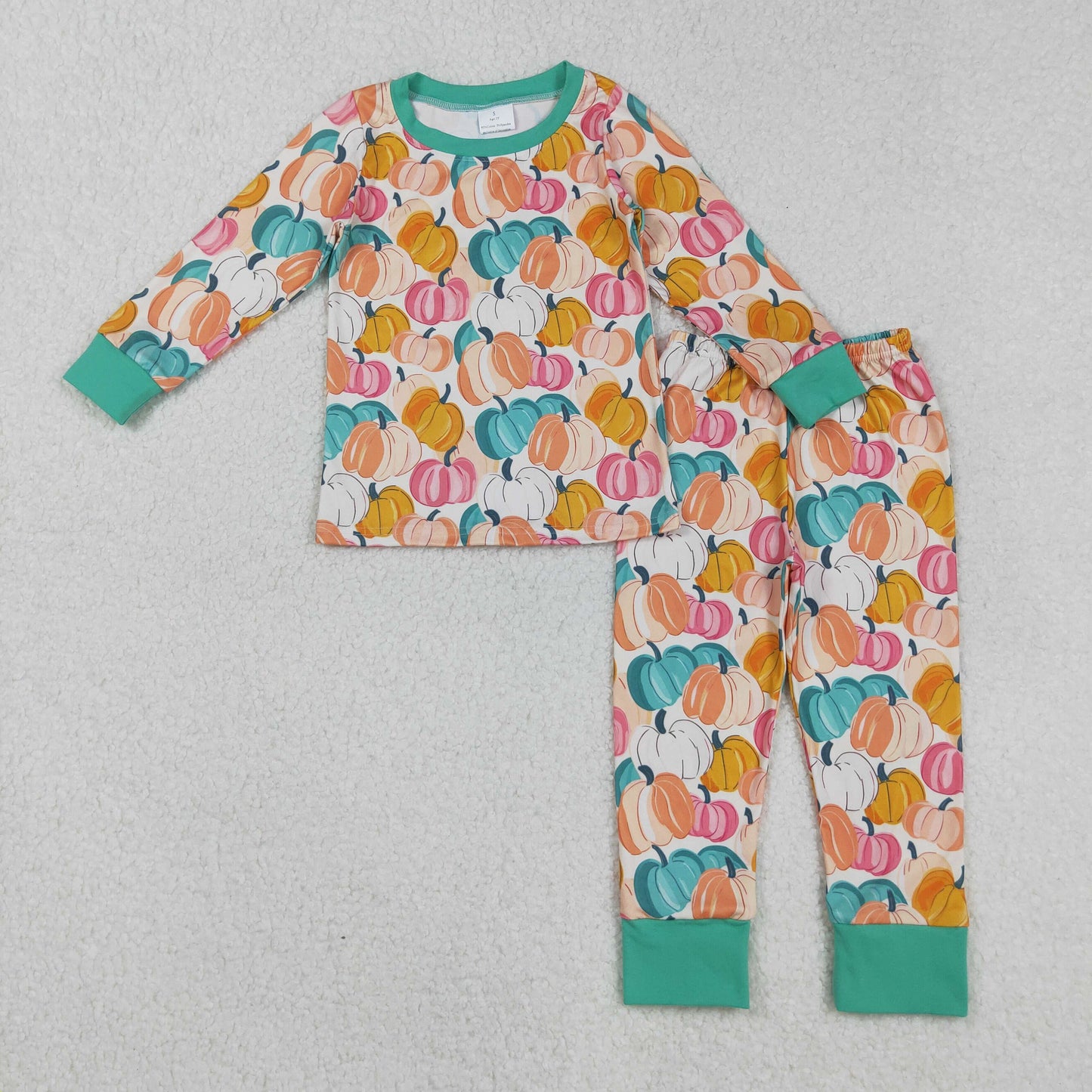 Baby Girl Long Sleeves Pumpkins Shirt Pants Fall Pajamas Thanksgiving Set RTS