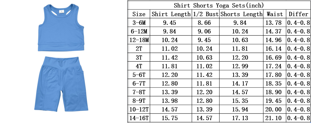 Baby Girl Blue Athletic Active Wear Top Shorts Clothes Set RTS
