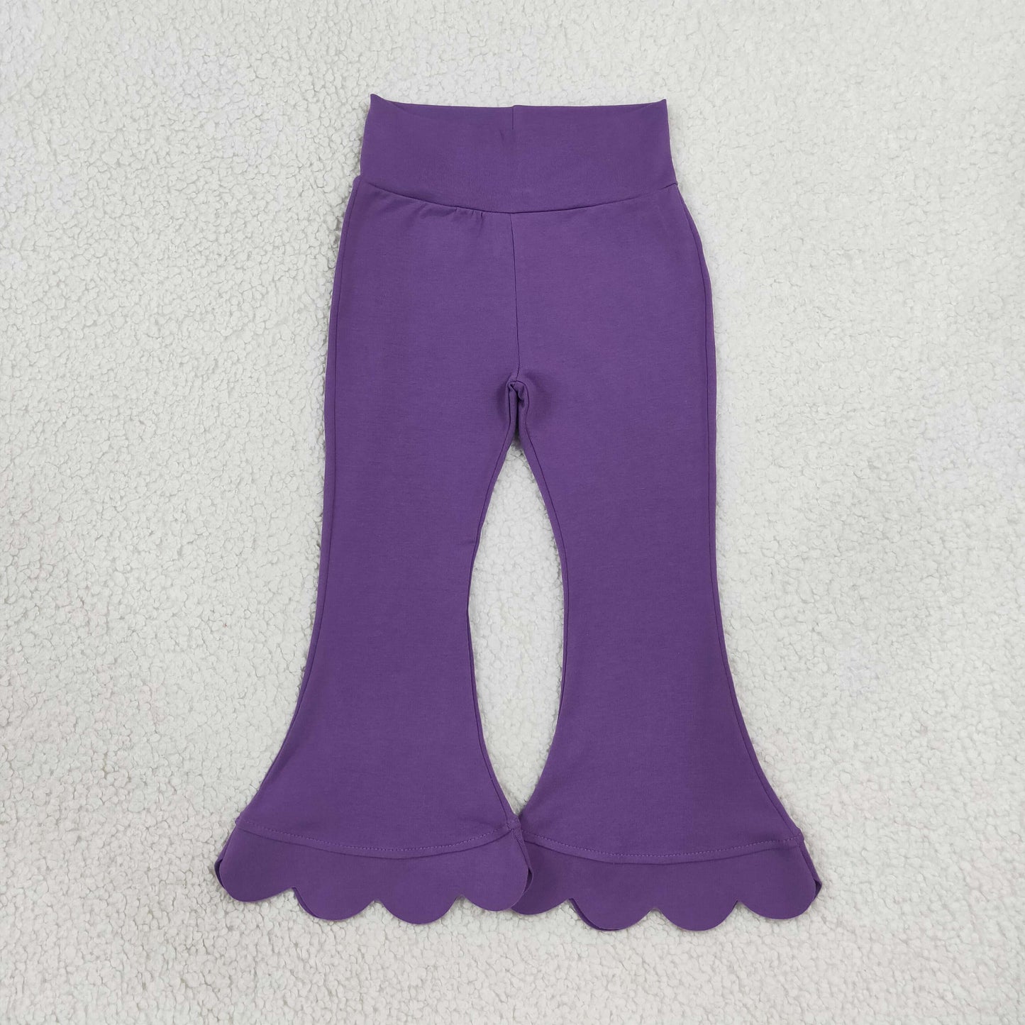 Baby Girls Kids Scalloped Pants Bottoms Cotton Purple Clothes RTS