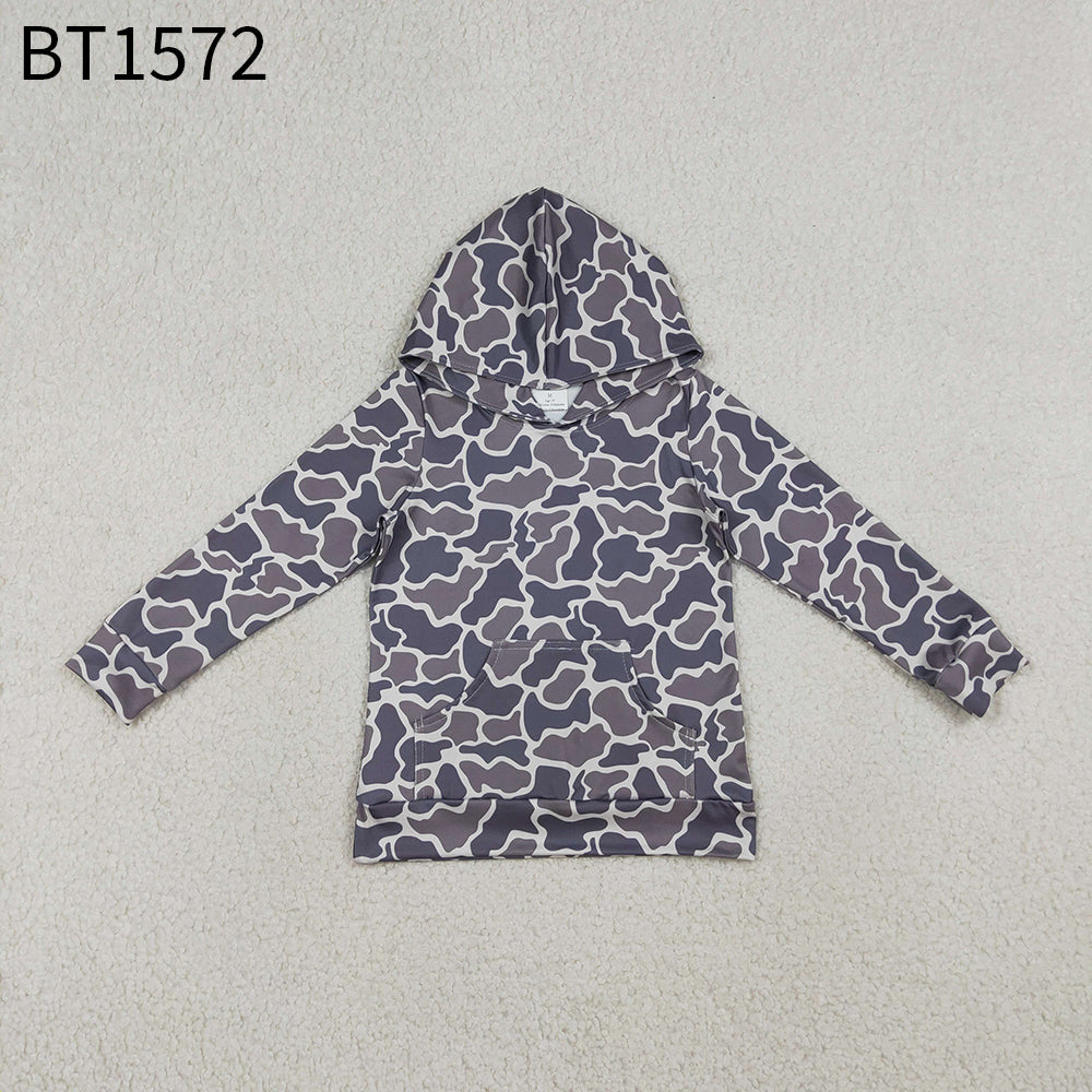 Baby Boys Kids Long Sleeves Camo Pocket Hoodie Shirt Pullover Tops RTS