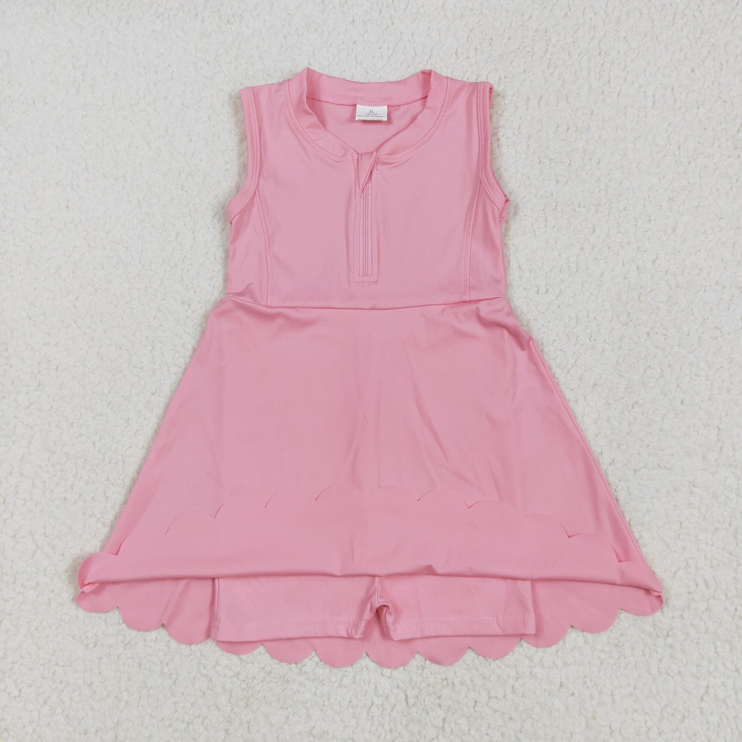 Baby Girl Pink Zipper Yoga Active Wear With Shorts Knee Length Dress RTS