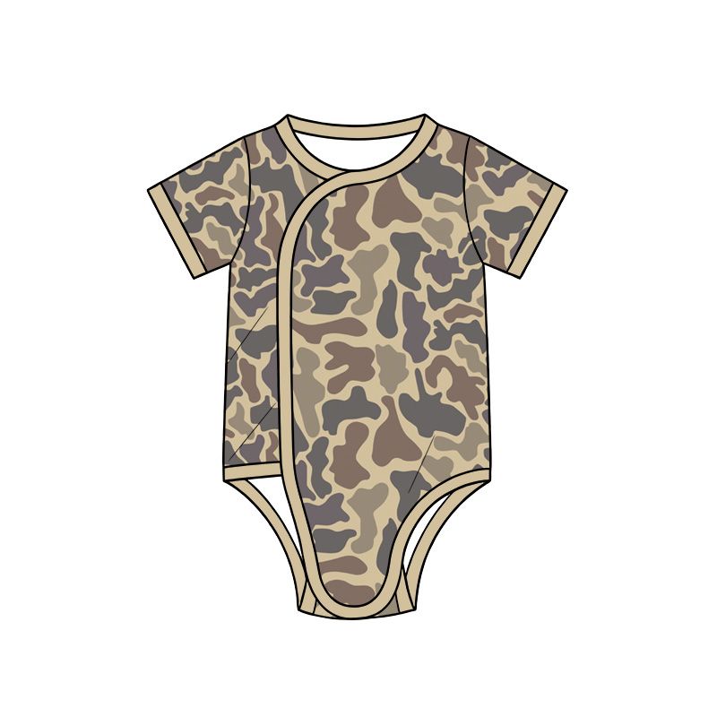 ( Moq 5 ) Preorder Baby Boys Infant Short Sleeves Camo Romper Camo Bodysuit