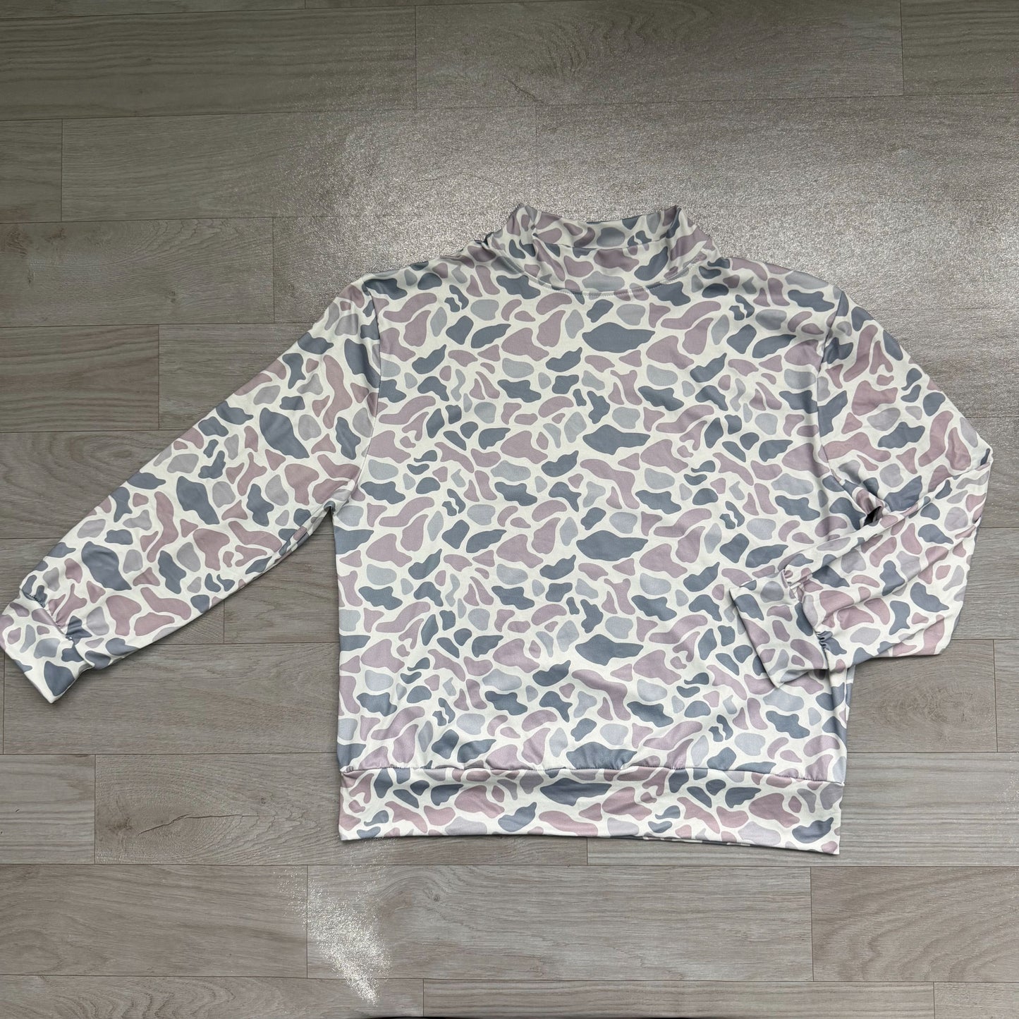 ( Moq 5 ) Preorder Adult Women Long Sleeves Shirt Tops Grey Camo Pullover Yoga Active Clothes