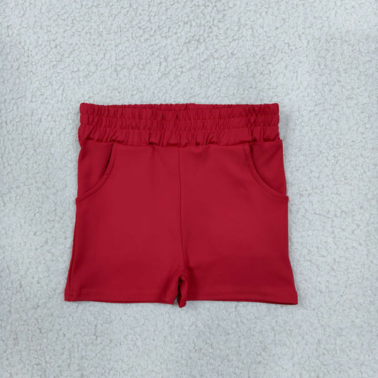 Baby Girls Kids Pockets Shorts Bottoms Yoga Active Red Clothes RTS