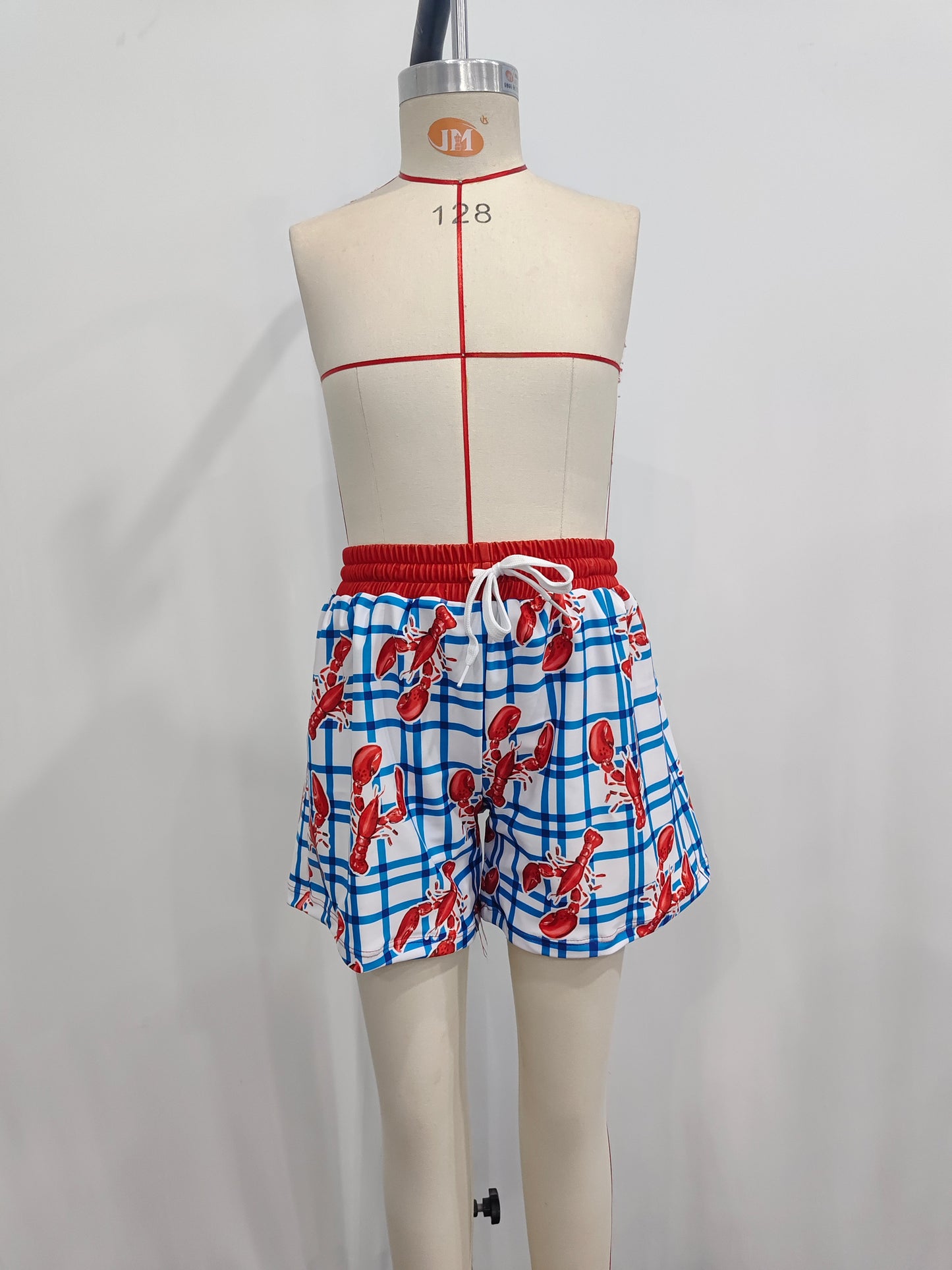 Baby Boy Crawfish Plaid Trunks Summer Swimsuit Swimwear