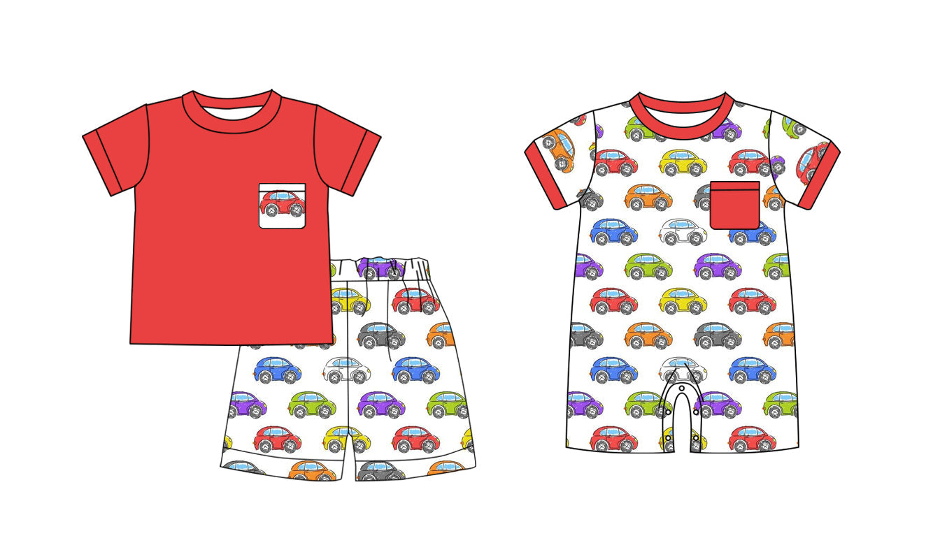Baby Boy Short Sleeves Car Sibling Romper Set ( Moq 5 Each Style ) 11.9