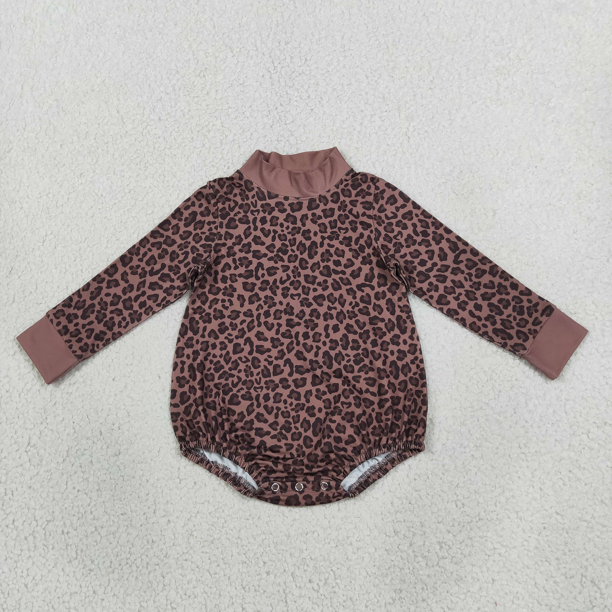 Baby Kids Infant Long Sleeves Leopard Bubble Romper Clothes RTS