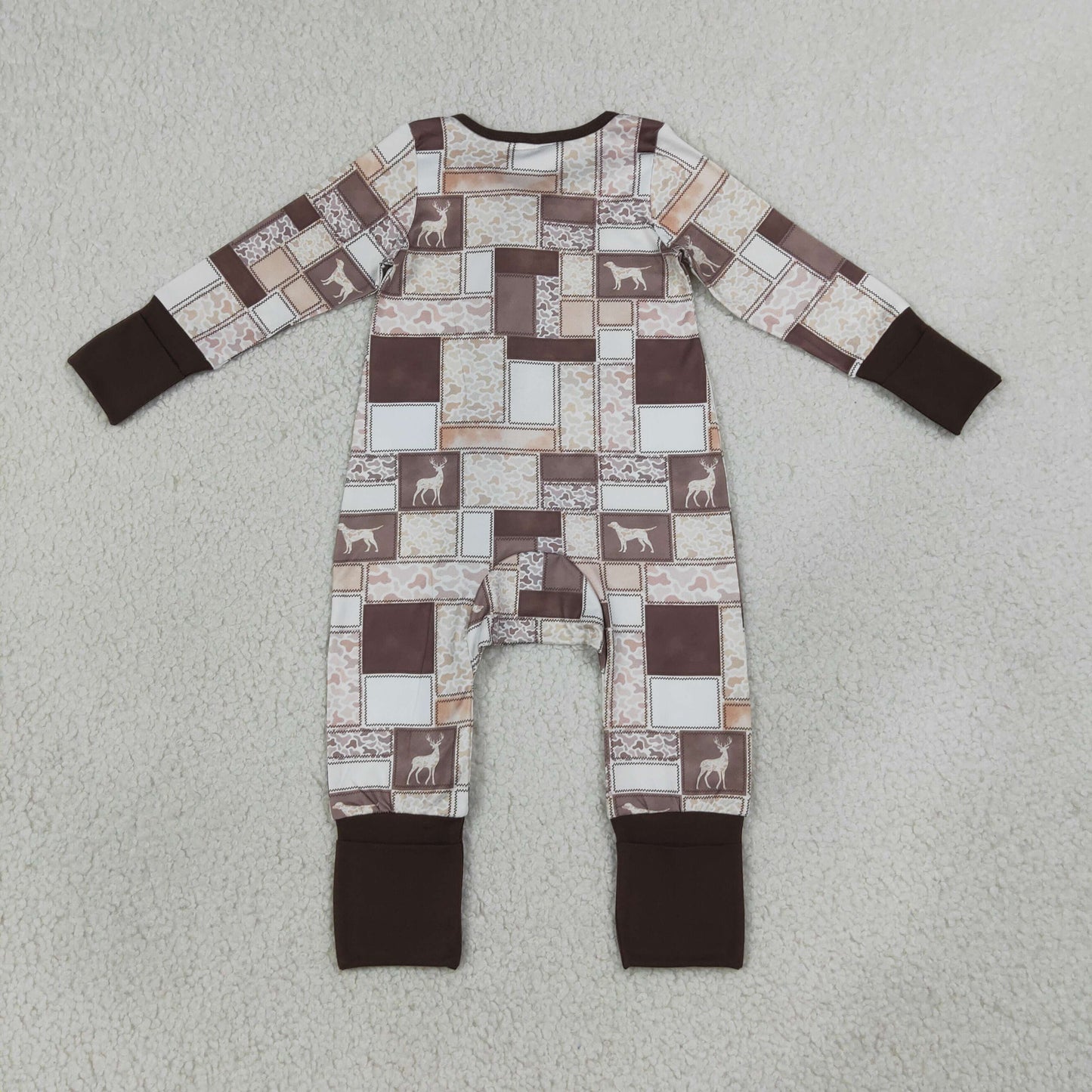 Baby Boys Kids Long Sleeves Ducks Deer Camo Zipper Footie Sleeper Romper RTS