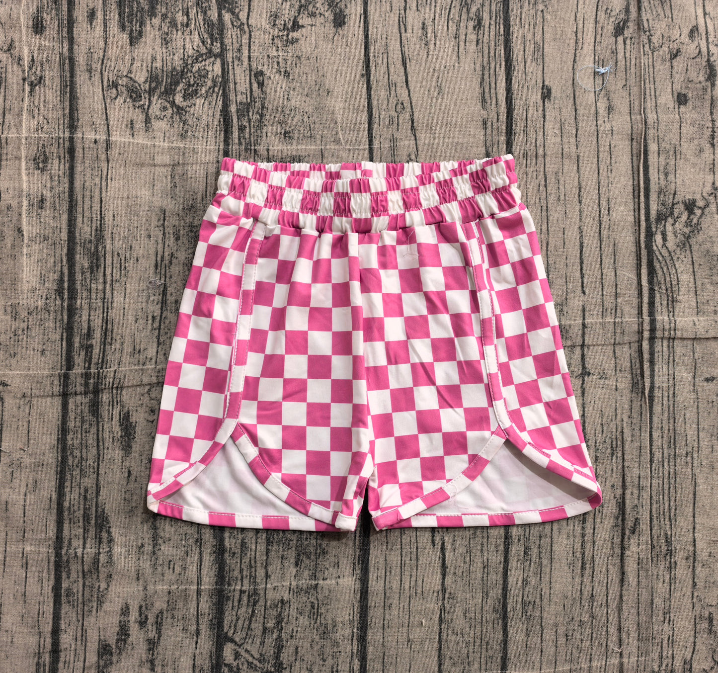Baby Girls Kids Pink Checkered Shorts Bottoms Summer Clothes RTS