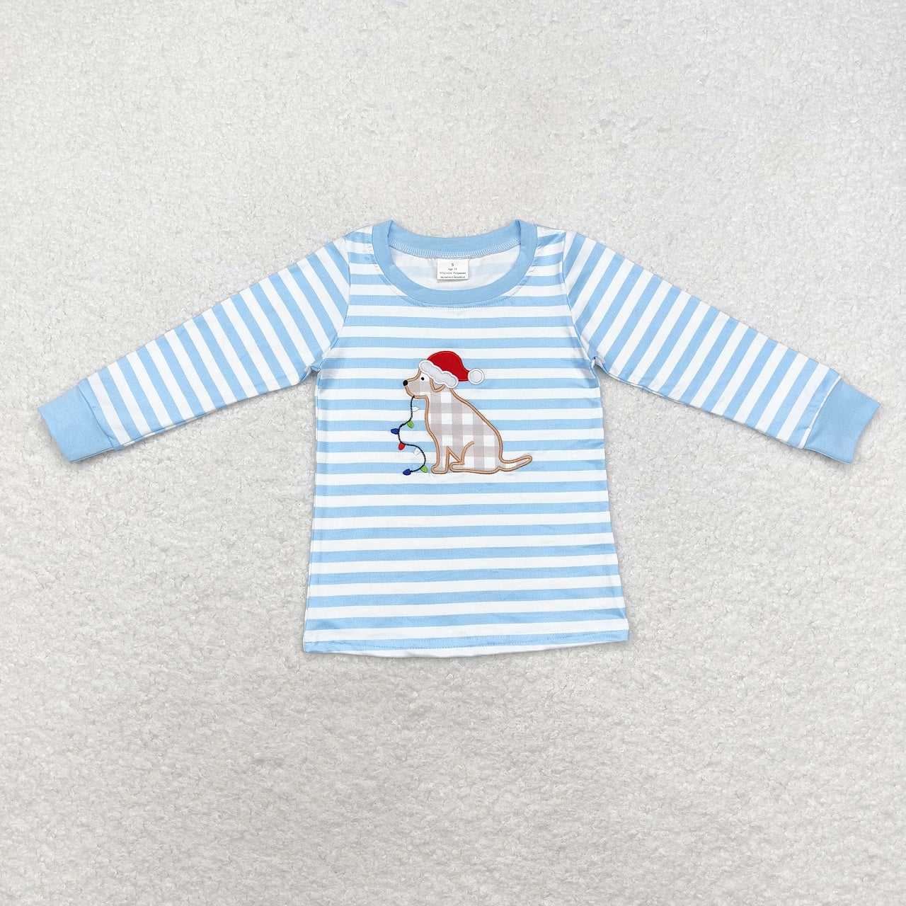 Sibling Boys Kids Long Sleeves Embroidery Christmas Shirt Tops RTS