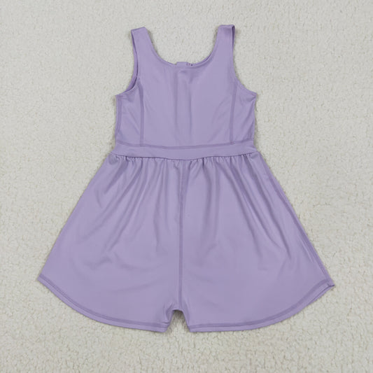 Baby Girl Sleeveless Purple Yoga Active Jumpsuit RTS