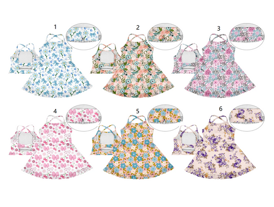 Baby Girl Summer Halter Flower Sibling Dress ( Moq 5 Each Style ) 3.15