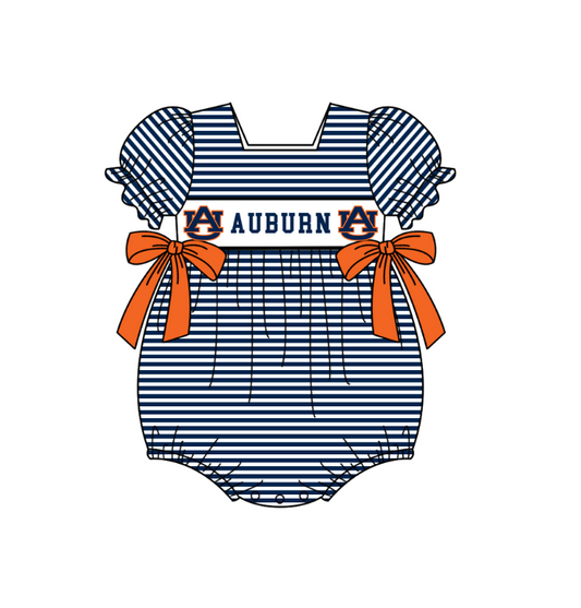 ( Moq 5 ) Baby Girls Kids Short Sleeves AU Stripes Bows Team Romper