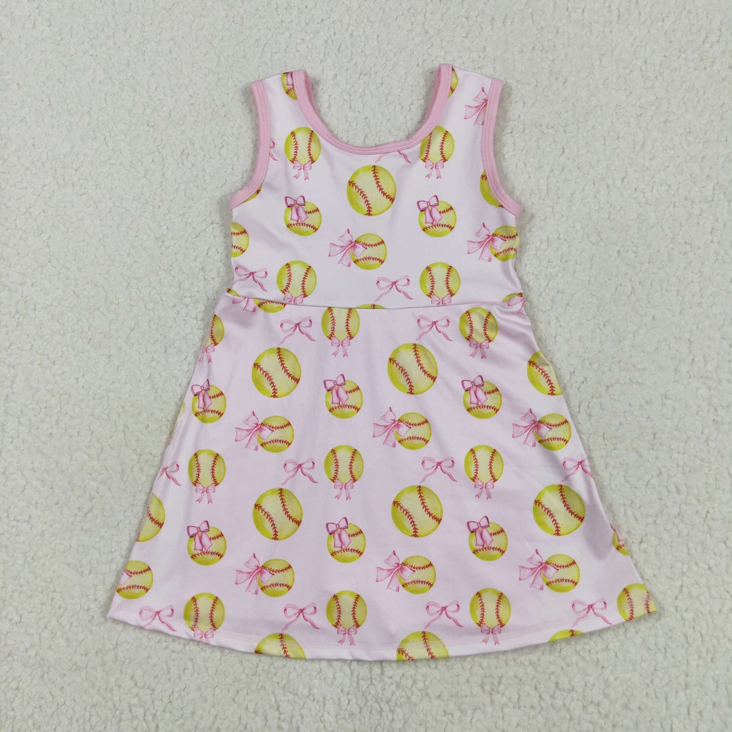 Baby Girl Softball Bows Athletic Active Wear Shorts Dress RTS