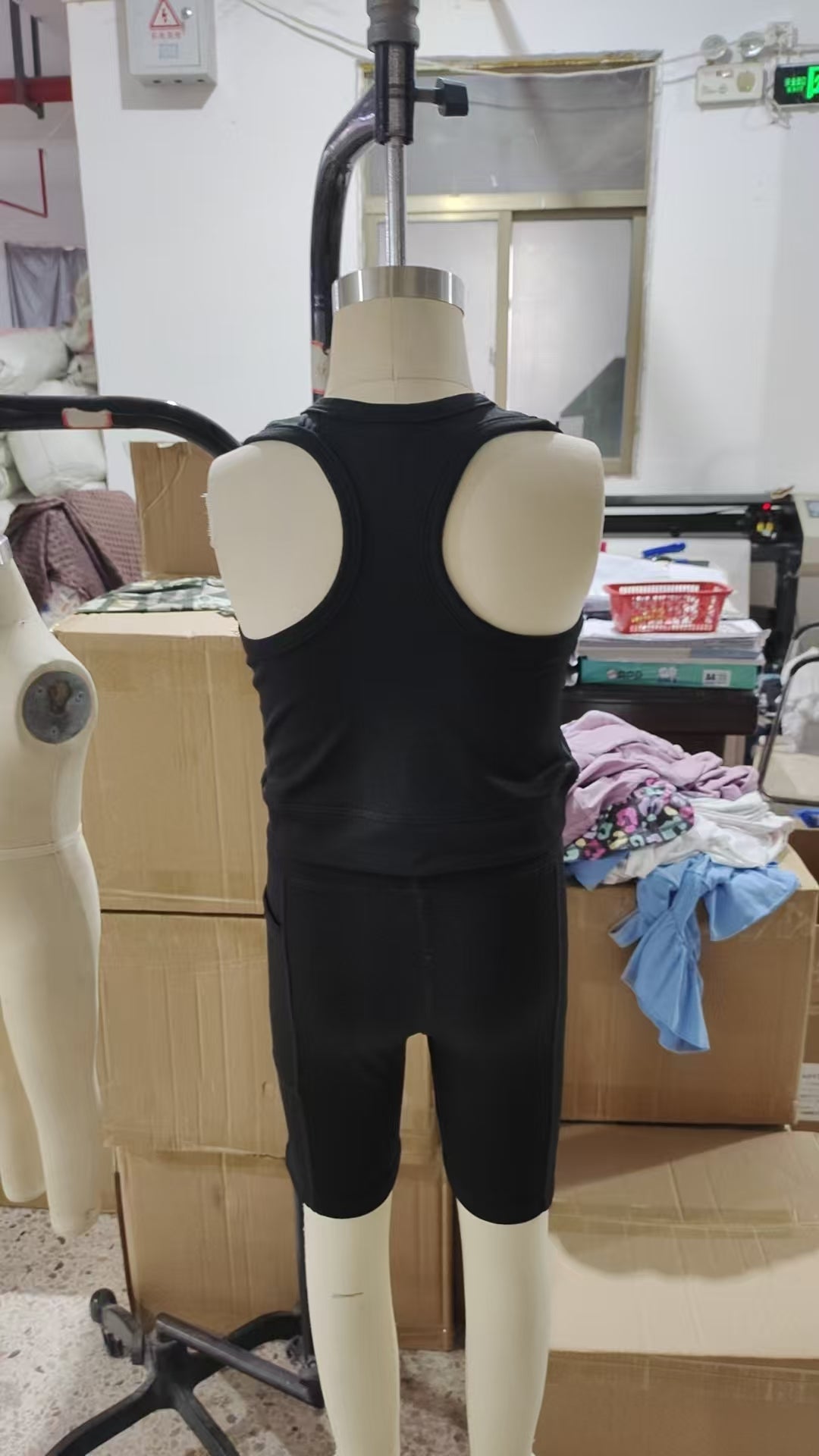 Baby Girl Black Athletic Active Wear Top Shorts Clothes Set RTS