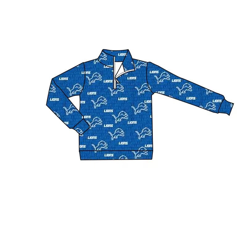 Baby Boy Long Sleeves Team Zipper Pullover Blue Shirt Tops Moq 5