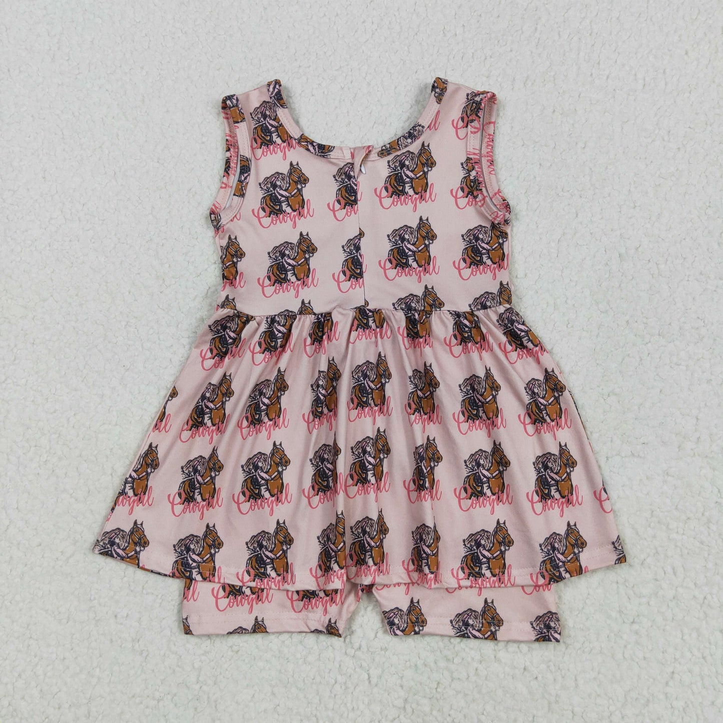 Baby Girl Toddler Sleeveless Cowgirl Western Skort Jumpsuit RTS