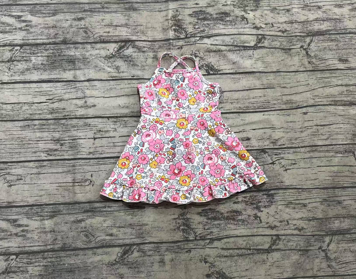 Baby Girl Athletic Yoga Straps Flower Active Wear Skort Dress RTS