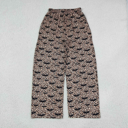 Adult Women Halloween Bats Leopard Pants Bottoms Clothes RTS