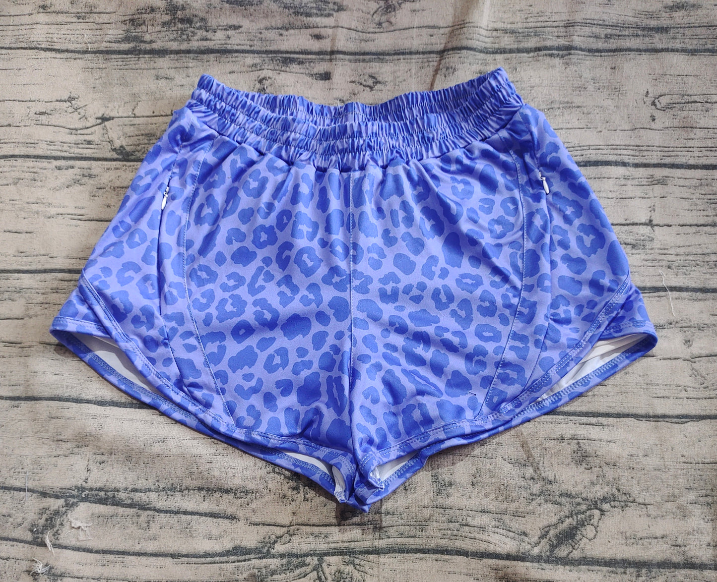 Baby Girl Blue Leopard Yoga Active wear Bottoms Shorts RTS