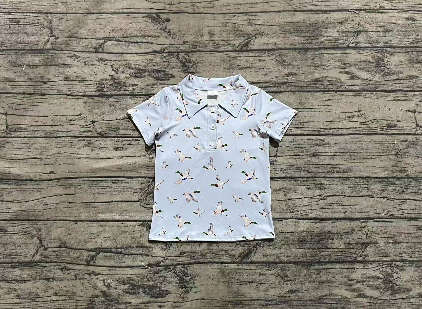 Baby Boy Short Sleeves Ducks Buttons Polos Shirt Tee Tops RTS