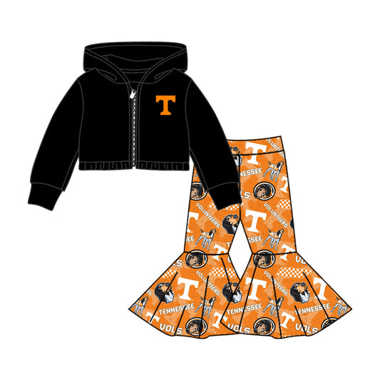 Baby Girl Long Sleeves TN Team Zipper Hoodie Shirt Dogs Pants Set Moq 5
