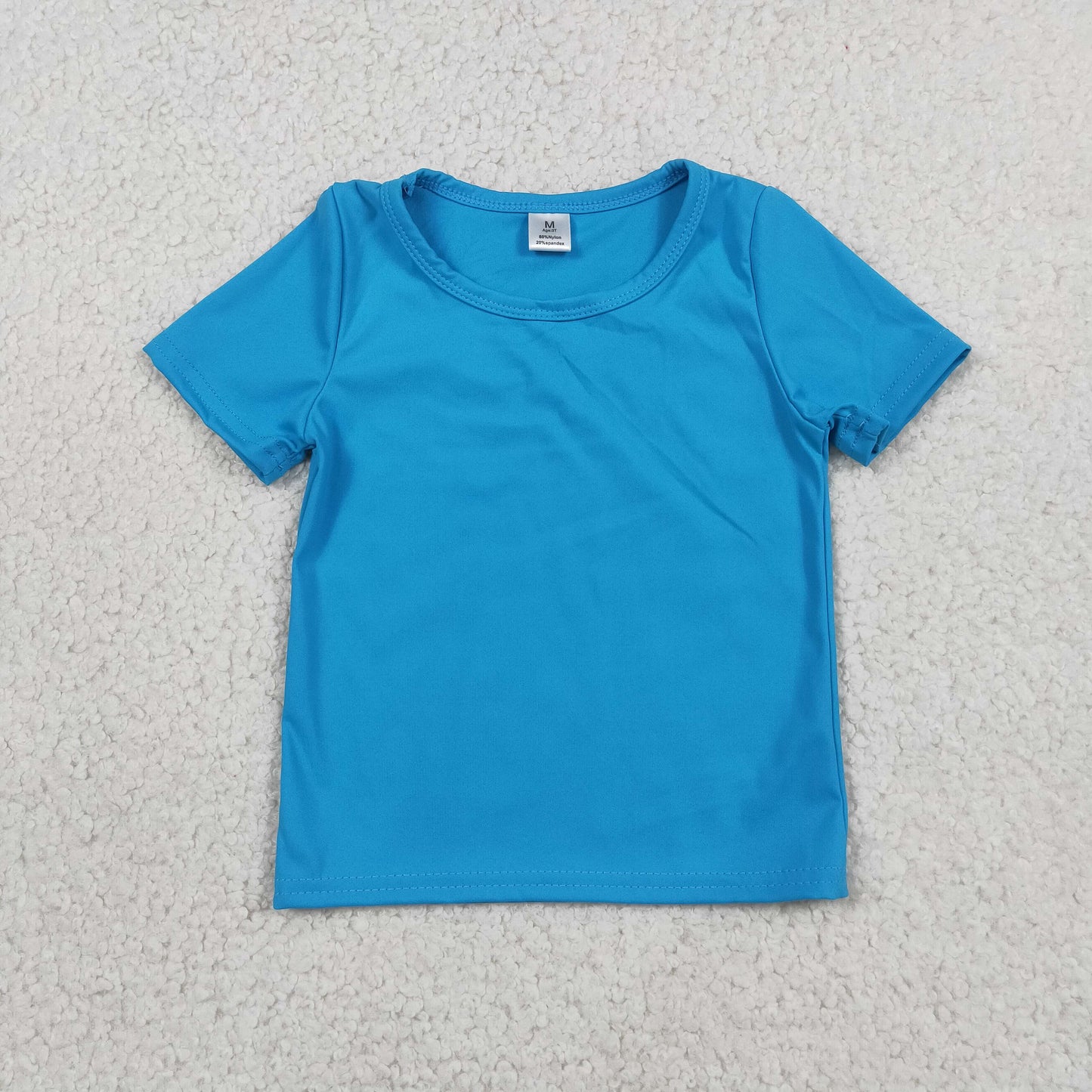 Baby Girls Kids Short Sleeves Shirt Yoga Active Tops Blue Clothes RTS