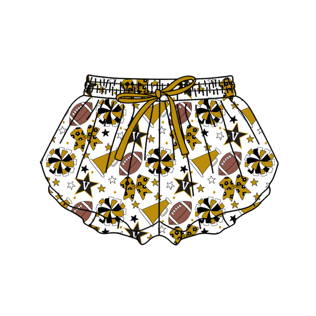 ( Moq 5 ) Baby Girls Kids Cheer Football Bows Shorts Bottoms Team Clothes