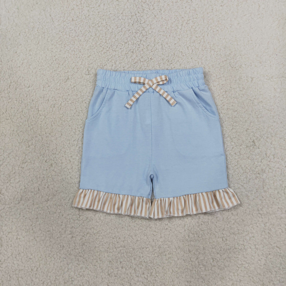 Baby Girls Kids Bows Pockets Ruffle Shorts Bottoms Blue Clothes RTS