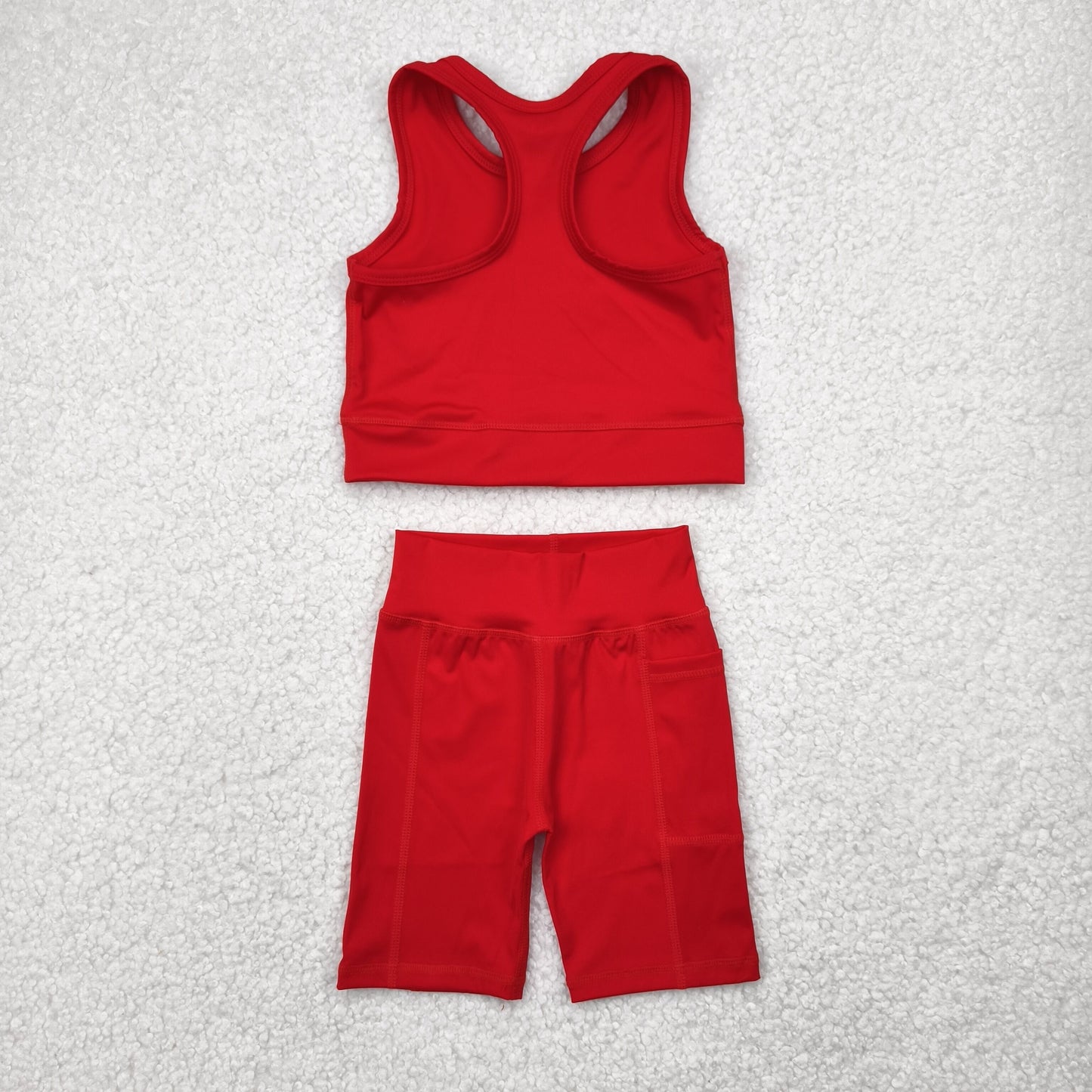 Baby Girl Red Athletic Active Wear Top Shorts Clothes Set RTS