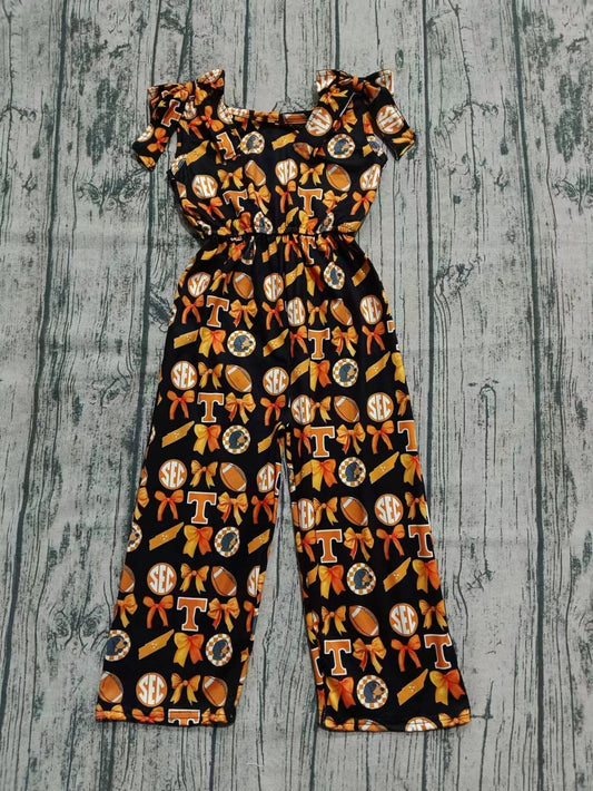 ( Moq 5 ) Baby Girl Short Sleeves Bows Dogs Team Pants Jumpsuit