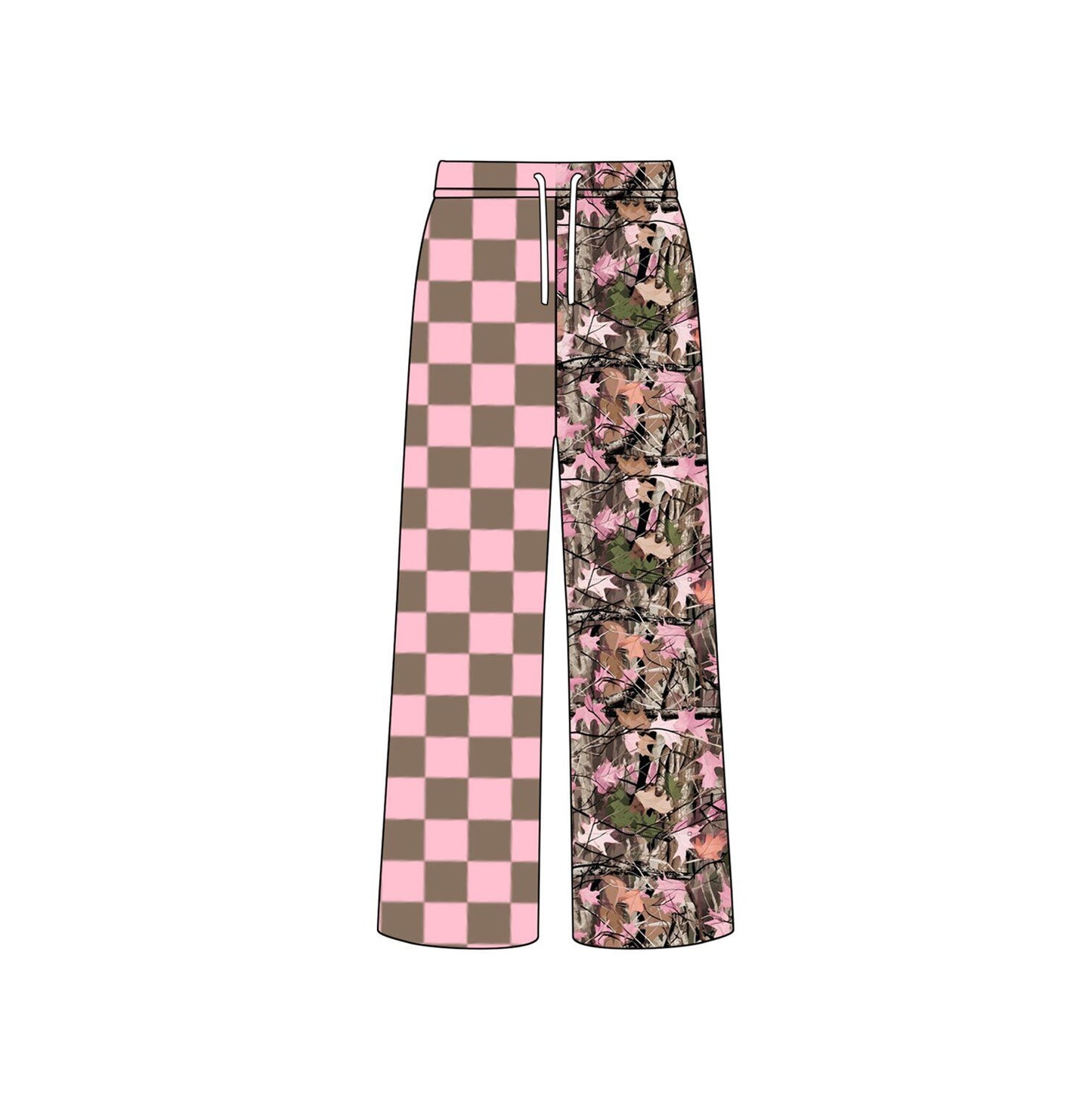 ( Moq 5 ) Baby Girls Kids Leaves Checked Pants Bottoms Camo Clothes