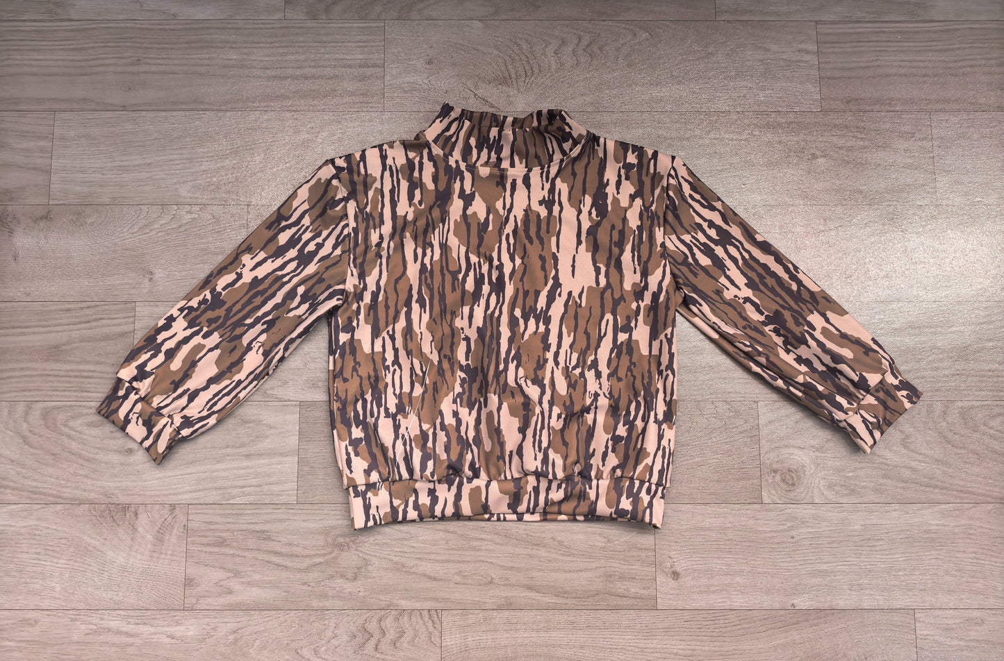 ( No moq ) Preorder Baby Girls Kids Long Sleeves Olive Camo Yoga Active Shirt Tops
