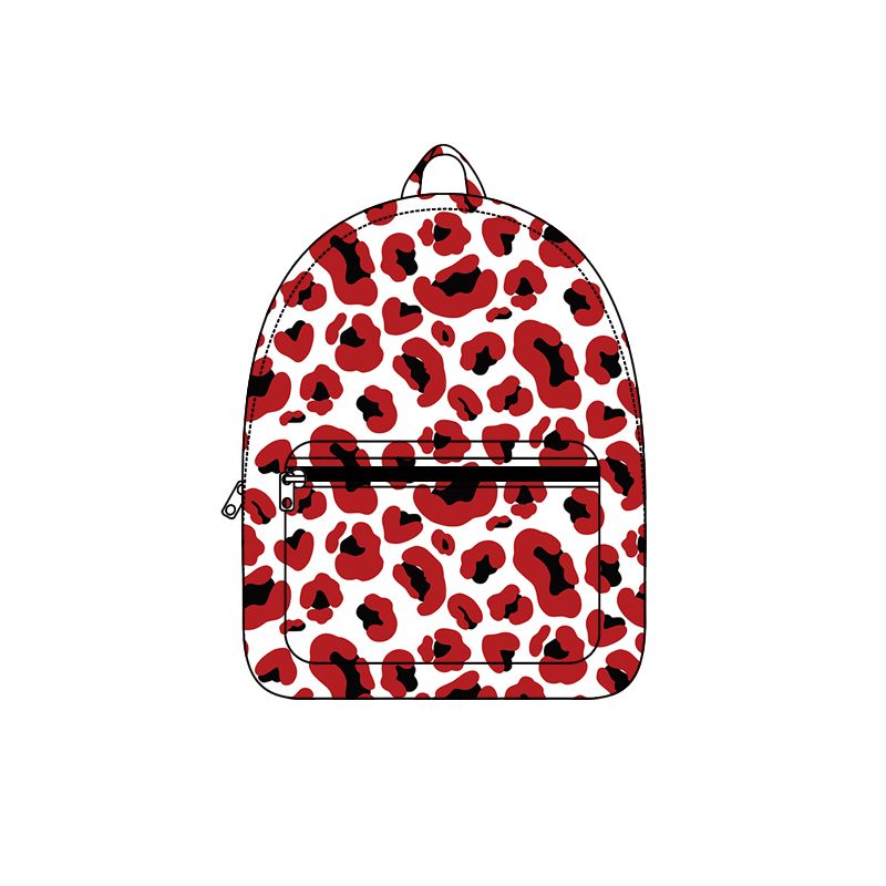 ( Moq 5 ) Preorder Baby Toddler Kids Red Black Leopard Zipper Backpack Team Bag