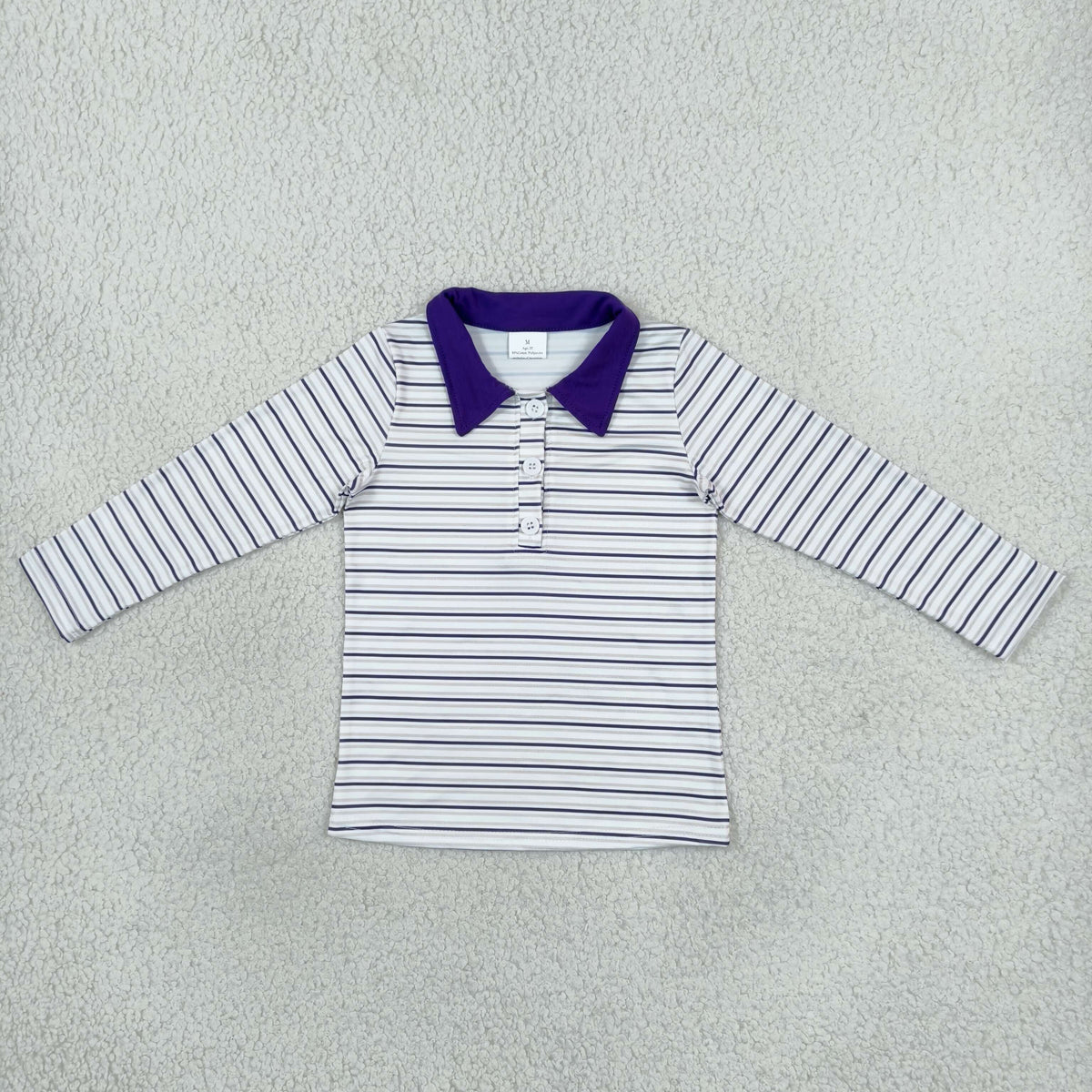 Baby Boys Toddler Long Sleeves Mardi Gras Stripes Buttons Shirt Tops Clothes RTS