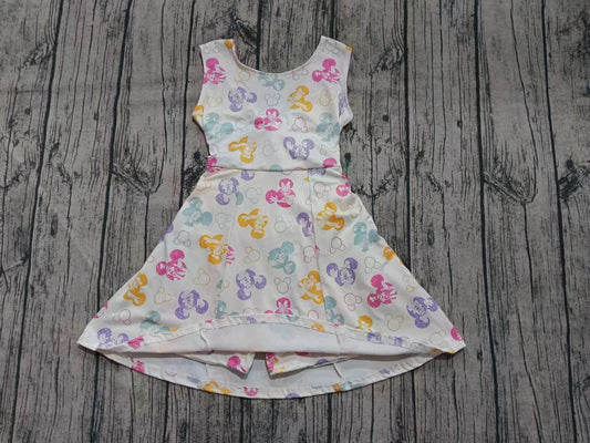 ( Moq 5 ) Baby Girl Sleeveless Mouse Cartoon Skort Dress