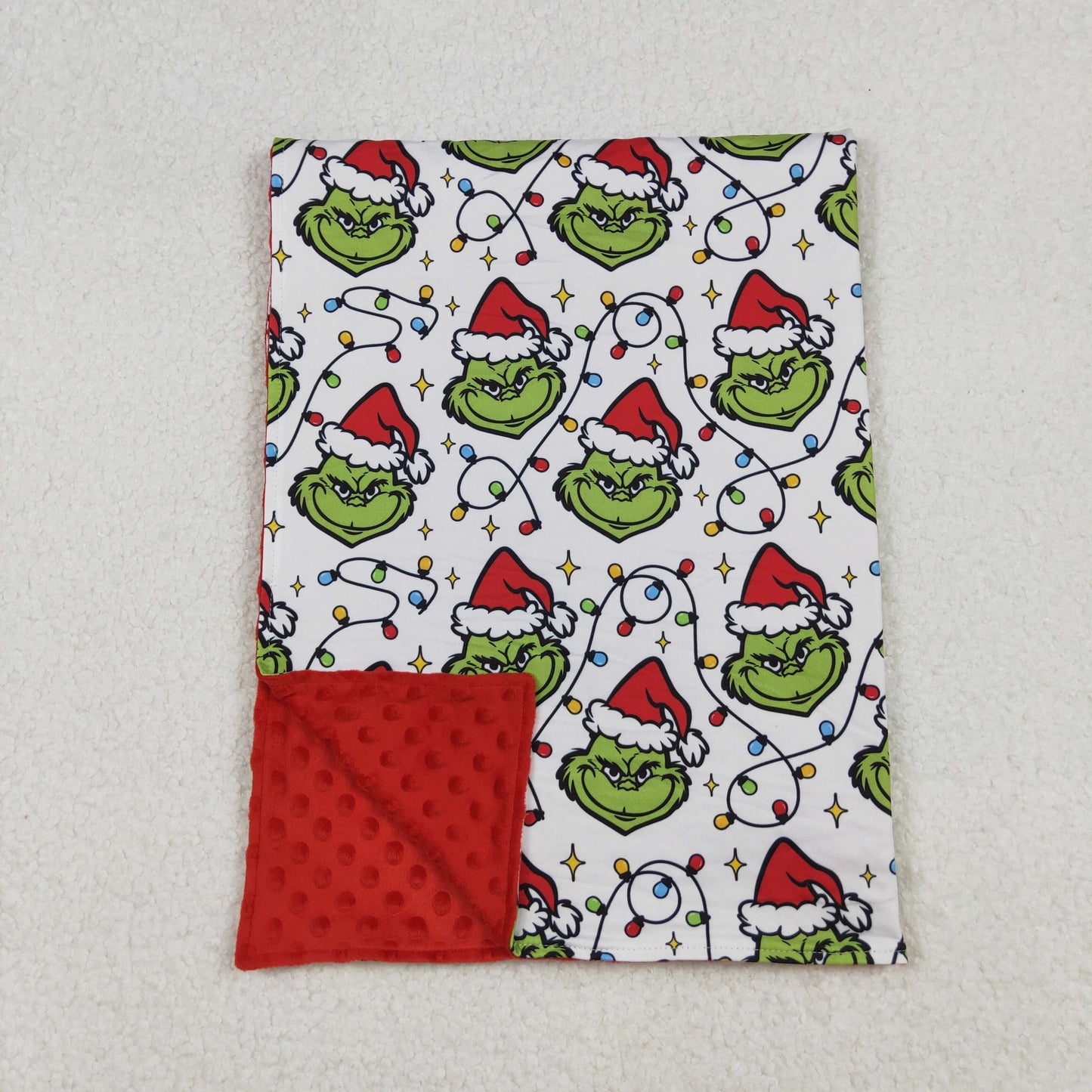Baby Kids Toddler Green Face Lights Christmas Blanket RTS