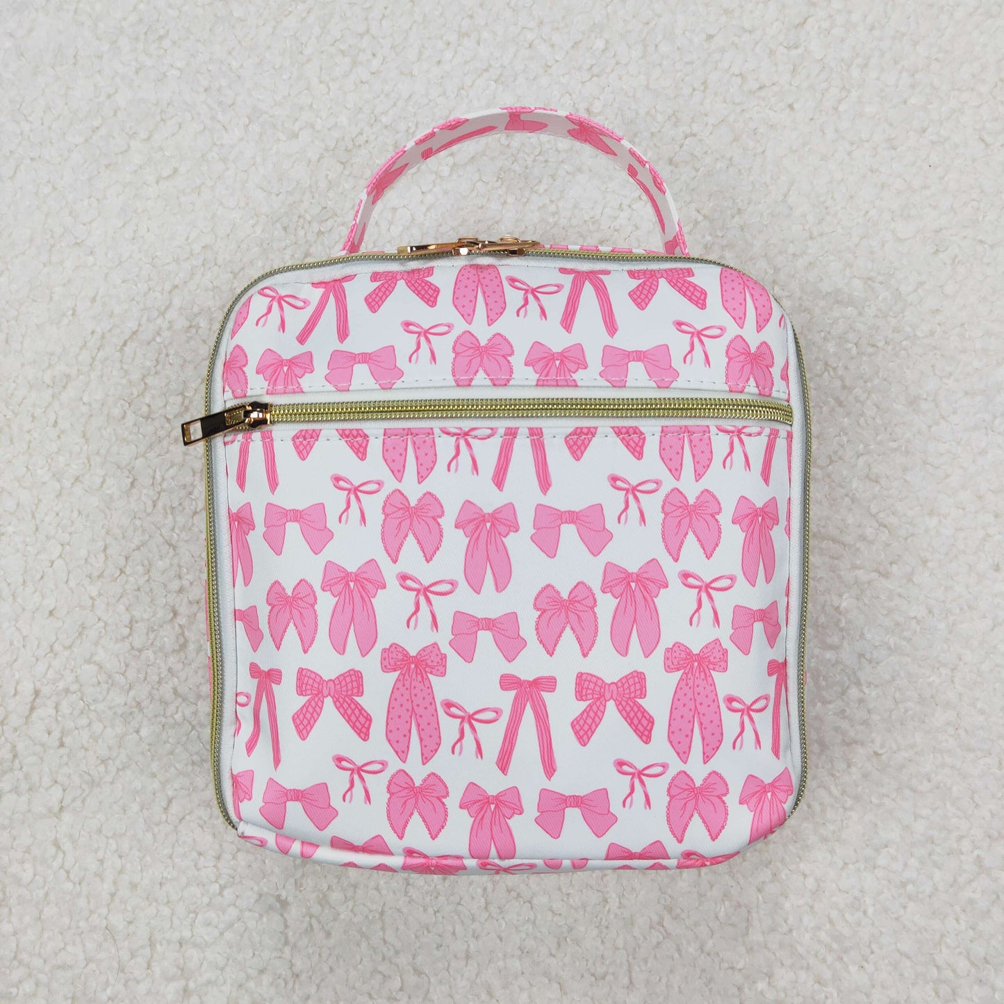 Baby Girl Kids Pink Bows Lunch Box Picnic Thermal Bag RTS