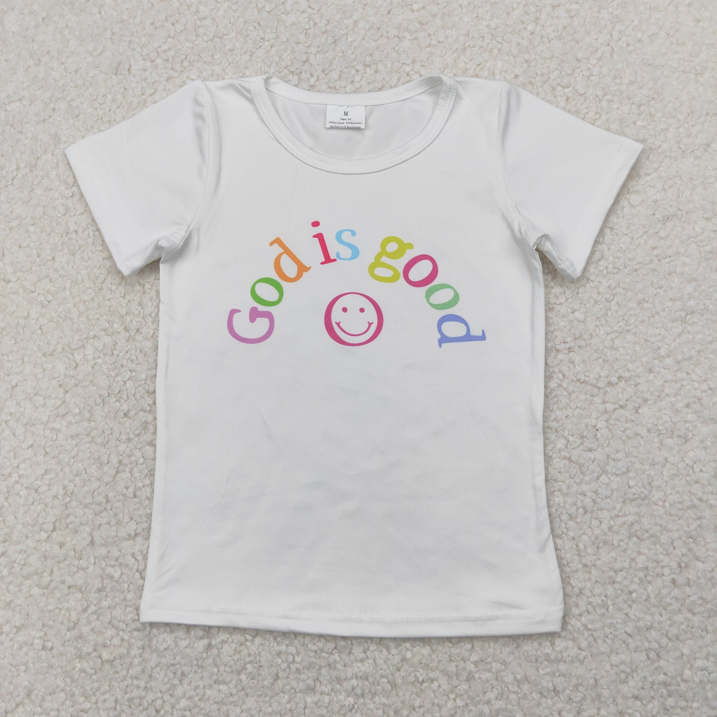 Preorder Baby Girl Short Sleeves GOD IS GOOD Shirt Tops RTS