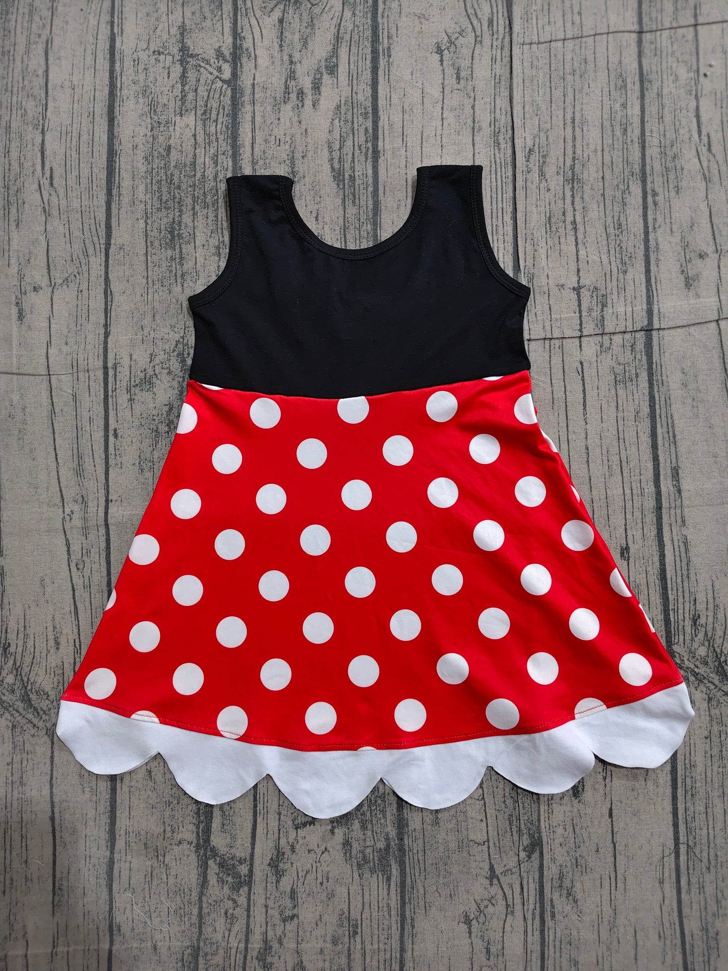 ( No moq ) Preorder Baby Girls Kids Sleeveless Dots Knee Length Dress