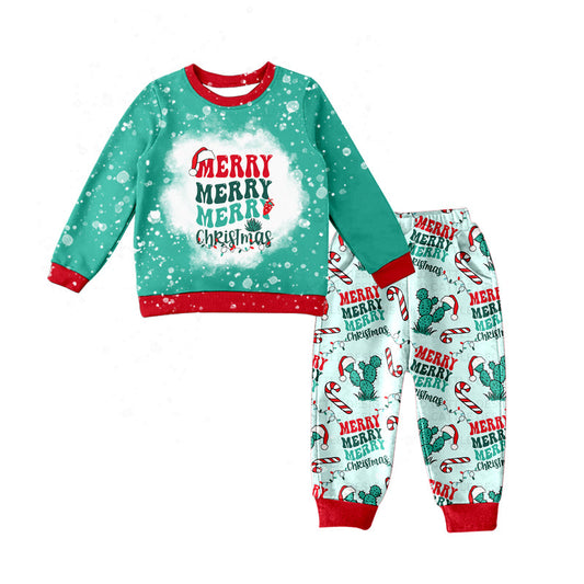 Baby Boy Merry Christmas Shirt Pants Pajamas Set