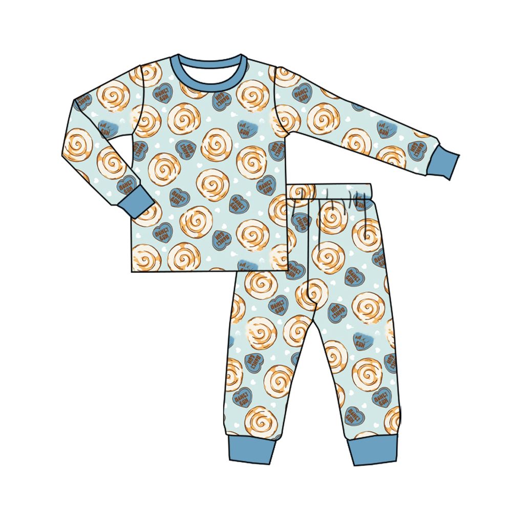 ( Moq 5 ) Preorder Baby Boys Kids Long Sleeves Hearts Shirt Pants Set Valentine Pajamas Clothes