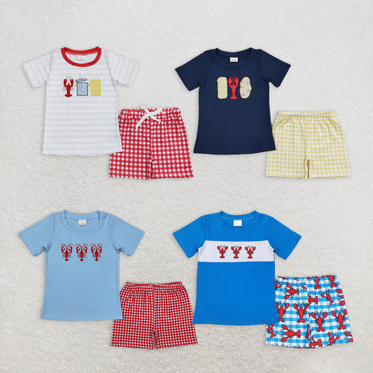 Sibling Baby Boys Crayfishes Short Sleeve Tops Shorts Clothing Sets