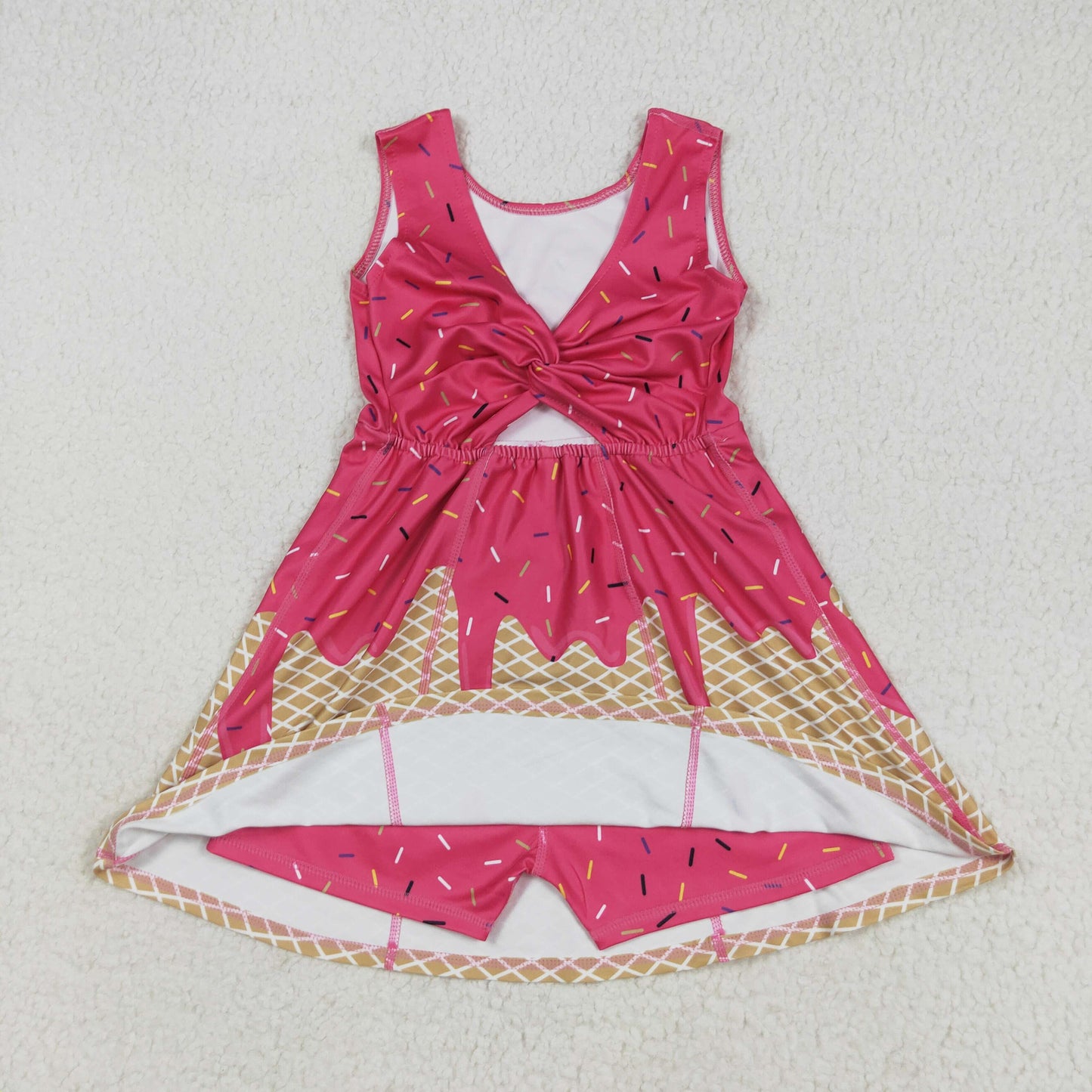 Baby Girl Sleeveless Cake Yoga Active Knee Length Kids Skort Dress RTS